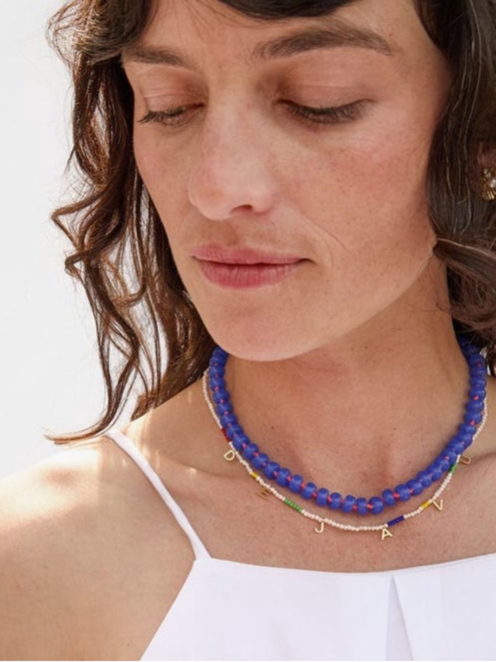 Clare V Deja Vu Beaded Charm Necklace NWT